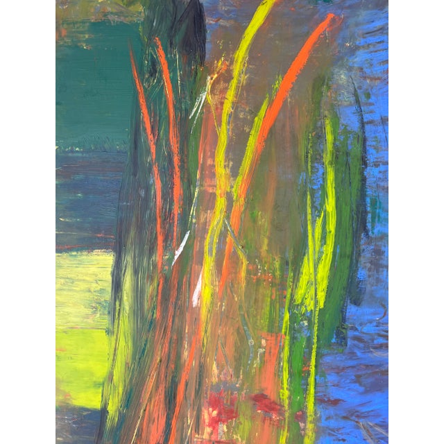 "Grass Three" Contemporary Original Abstract Expressionist Oil Painting by Lisa Lightman For Sale - Image 4 of 5