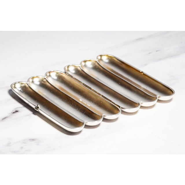 1980s Rare Asprey Luxury Vintage English Sterling Silver Cigar Case Holder Tobacciana For Sale - Image 5 of 12