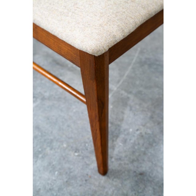 Mid Century Modern Dining Chairs Set 6 Solid Stained Oak Keller Furniture Tan For Sale - Image 10 of 12