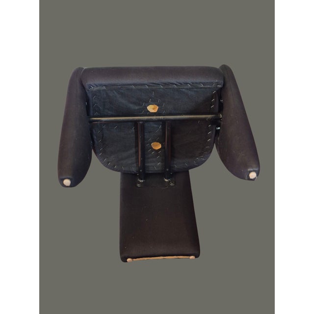 Black Vintage Mid-Century Modern Pair Attributed Pierre Cardin Black Chairs For Sale - Image 8 of 9