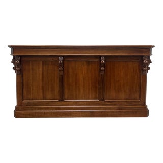 Counter in Elm Wood with Carved Details For Sale