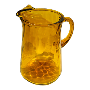 Vintage 1960s Bartlett Collins Amber Swirl Glass Pitcher