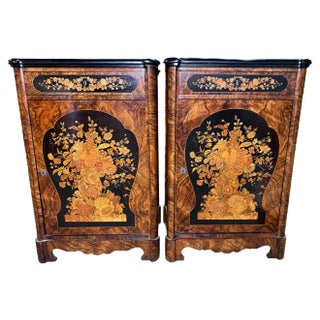 Victorian Inlaid Cabinets, 19th Century, Set of 2 For Sale
