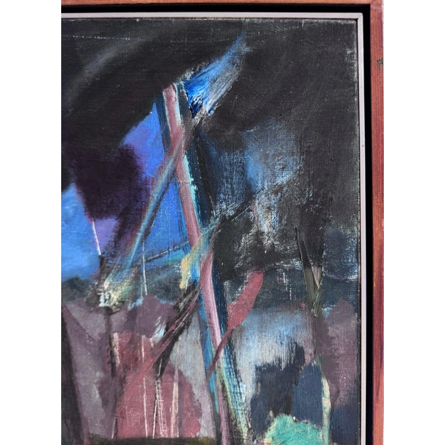 Vintage Abstract Oil Painting by Brazilian Artist Antonio Vitor, 1987 For Sale In Miami - Image 6 of 10