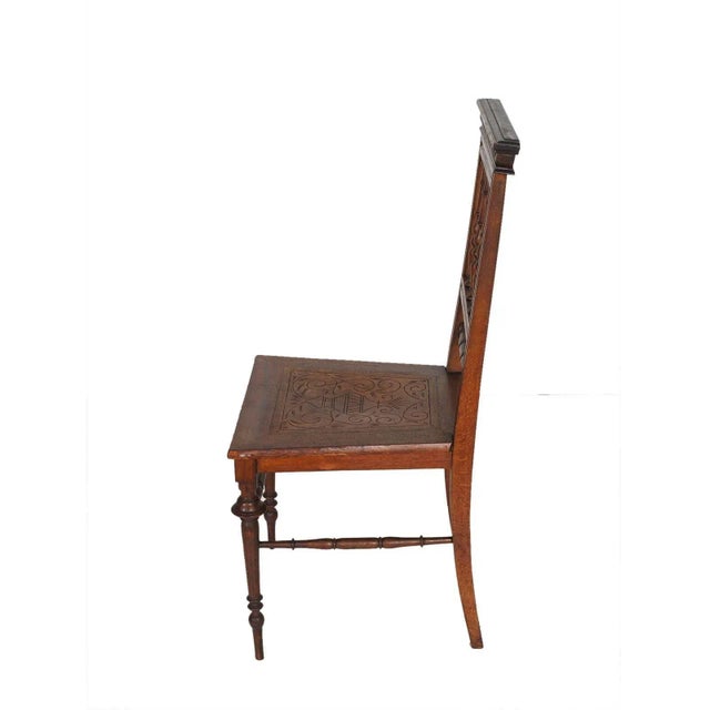 Set of 19th Century Turned Walnut Chiavarine Chairs For Sale - Image 5 of 6