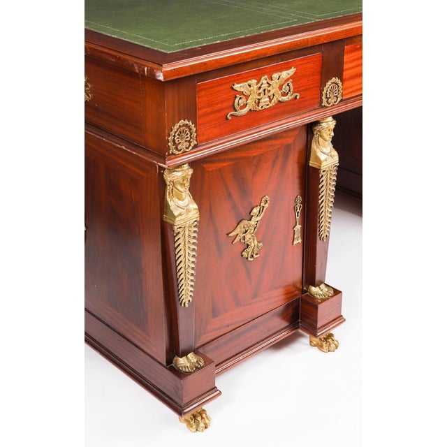 Animal Skin Antique 20th Century Empire French Ormolu Mounted Desk, 1930s For Sale - Image 7 of 18