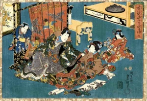 Utagawa Kunisada, The Radiant Prince Genji, Woodcut Print, 1850s