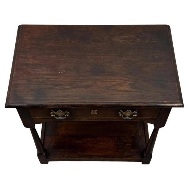 2000 - 2009 Antique Georgian English Oak Side Table For Sale - Image 5 of 12
