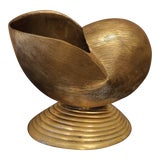 Image of Mid-Century Brass Shell Planter For Sale