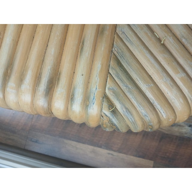 Vintage Bent Split Reed bamboo coffee table, in the Manner of Italian designer Gabriella Crespi. Very good condition....