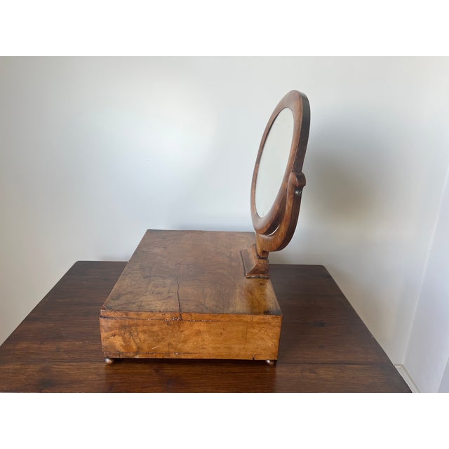 Antique French Walnut Dressing Table Mirror with Drawer, 1890s For Sale - Image 4 of 18
