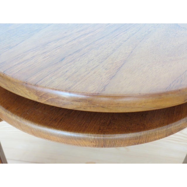 Mid-Century Teak Round Stacking Side Tables, 1960s, Set of 2 For Sale - Image 18 of 18