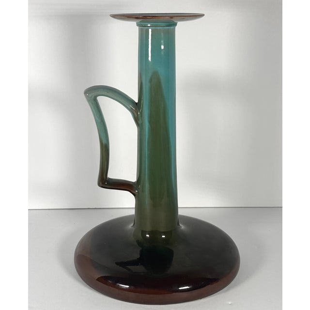 Art Nouveau Clement Massier Golfe Juan Art Pottery Chamberstick c.1900 For Sale - Image 3 of 16