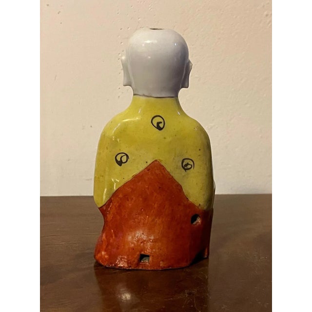 Antique 19th Century Chinese Export Porcelain Ho Ho Boy Joss Stick Figure for Incense For Sale - Image 11 of 13
