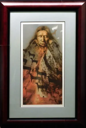 1990s "Ponies of the Fire" Figurative Lithograph by Frank Howell, Framed