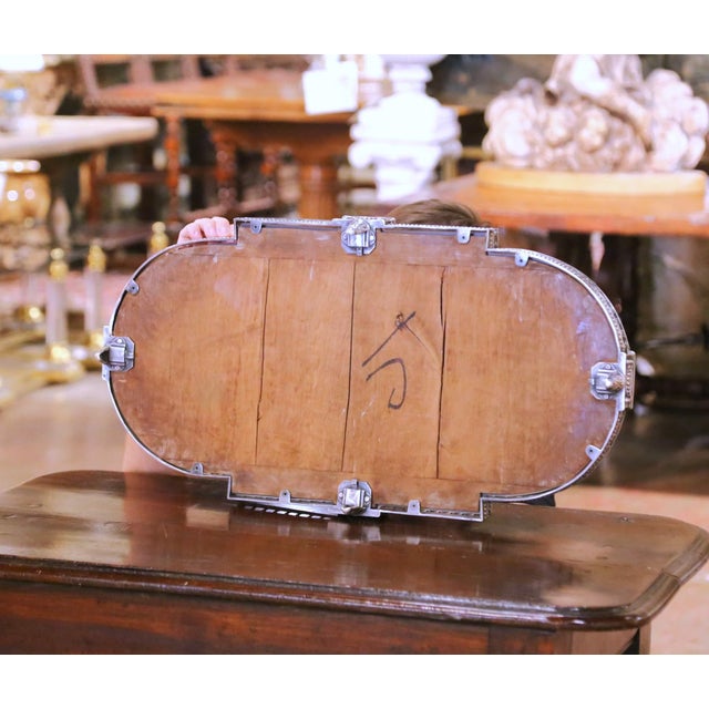 19th Century French Louis XVI Silvered Bronze Mirrored Plateau Surtout De Table For Sale - Image 9 of 9