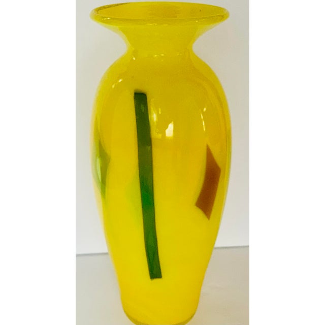 Contemporary Rare Richard Blenko Signed 2005 Opaque Yellow Vase, Never Sold by Blenko For Sale - Image 3 of 12