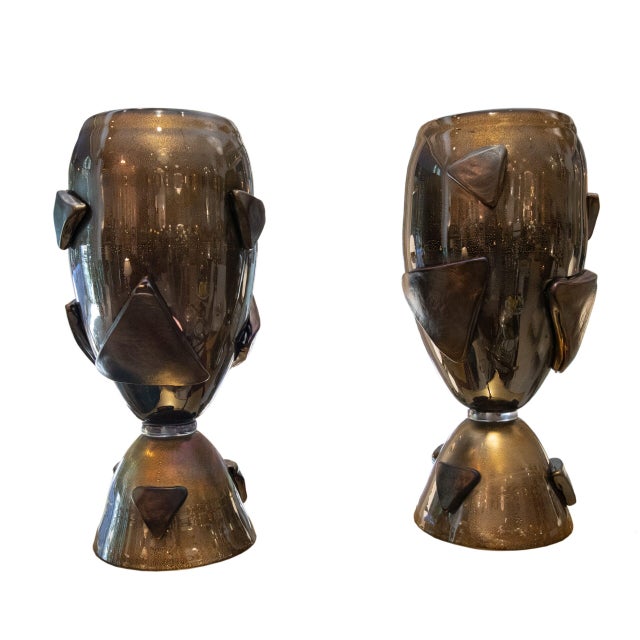 1970s Murano Triangles Hourglass Lamps, 1970s, Set of 2 For Sale - Image 5 of 5