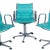 Chrome-Plated Steel and Leatherette Adjustable Desk Chairs, 1960s, Set of 3 For Sale - Image 4 of 6