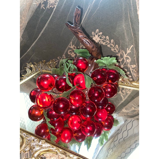 Large Add a vibrant pop of mid-century glamour to your space with this striking vintage 1960s Lucite grape cluster. A...