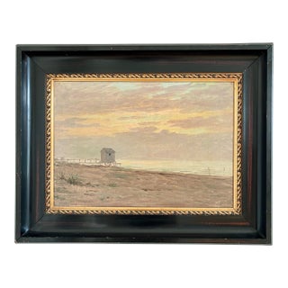 Vintage Original Seascape Oil Painting, Signed Beachside Art For Sale