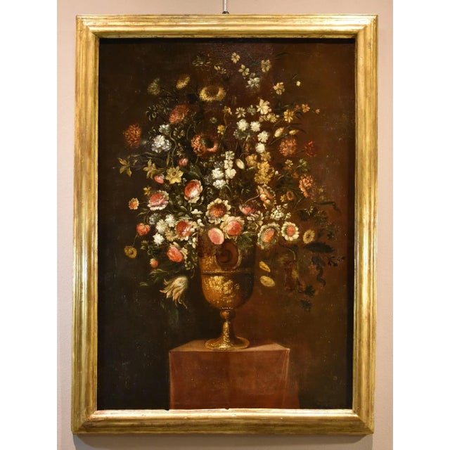 Andrea Scacciati, Flowers Still Life, 1680, Oil on Canvas, Framed For Sale - Image 18 of 18