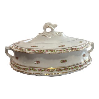 Early 20th Century Hudson Made by Homer Laughlin China Company Covered Vegetable Serving Bowl / Covered Casserole (Tureen-Style Serving Dish) For Sale