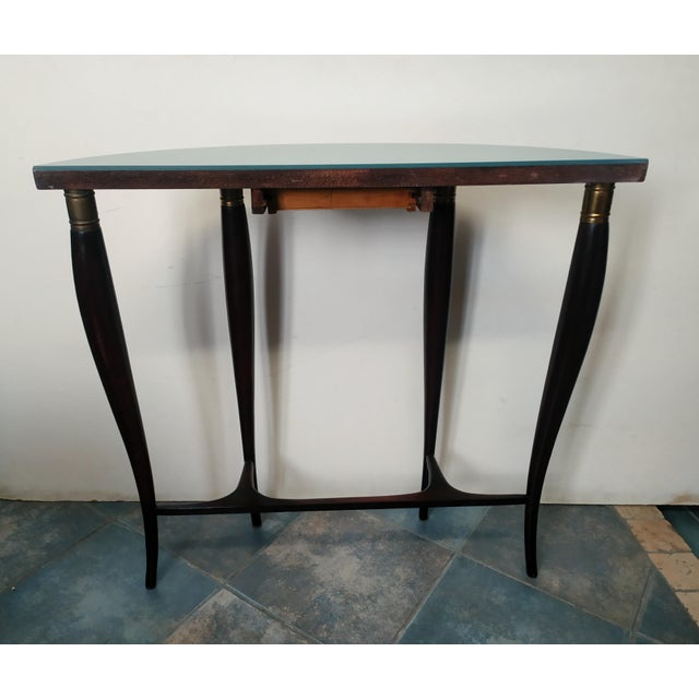 Brown Console Table attributed to Paolo Buffa, 1940 For Sale - Image 8 of 9