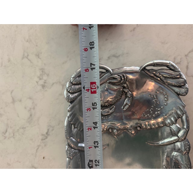 1991 Arthur Court Coastal Crab Cast Aluminum Rectangular Serving Tray For Sale In New York - Image 6 of 10