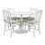 Cb2 White 5-Piece Round Dining Set With Cushioned Chairs For Sale