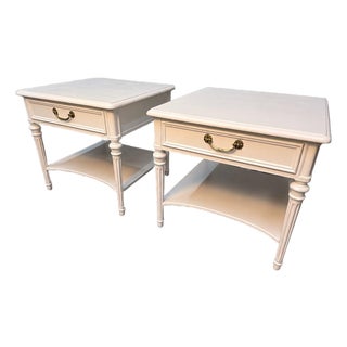 1970's Neoclassical Henredon Painted Nightstands- A Pair For Sale