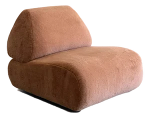 Isosceles Lounge Chair in Pink Mohair