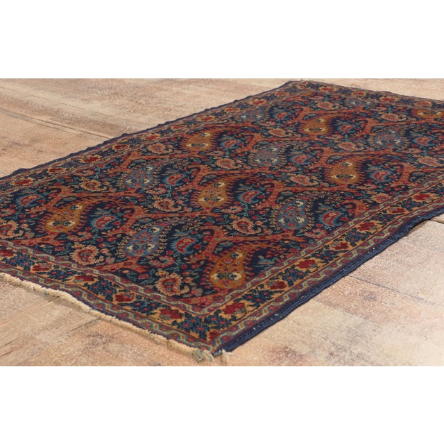 Navy Blue Late 19th Century Persian Tabriz Rug, 02'11 X 04'05 For Sale - Image 8 of 10