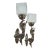 Vintage Art Nouveau Deco Light Old Lamp Lion Mermaid Wall Sconces Fixture Brass & Star Glass Shade Light Lamp - a Pair For Sale