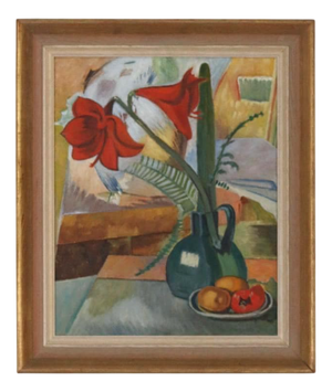 A. Lindblom, Amaryllis and Fruit, 20th Century, Oil on Canvas