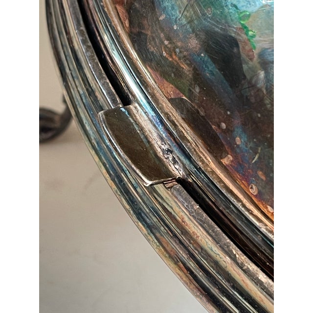 Early 20th Century Roll-Over Roll-Top English Silver Plate Dome Serving Dish Paw Feet Monogram For Sale - Image 12 of 12