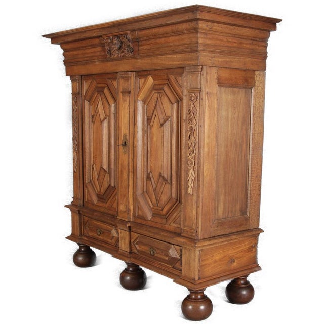 Baroque Antique Baroque Cabinet in Oak, 1700 For Sale - Image 3 of 18
