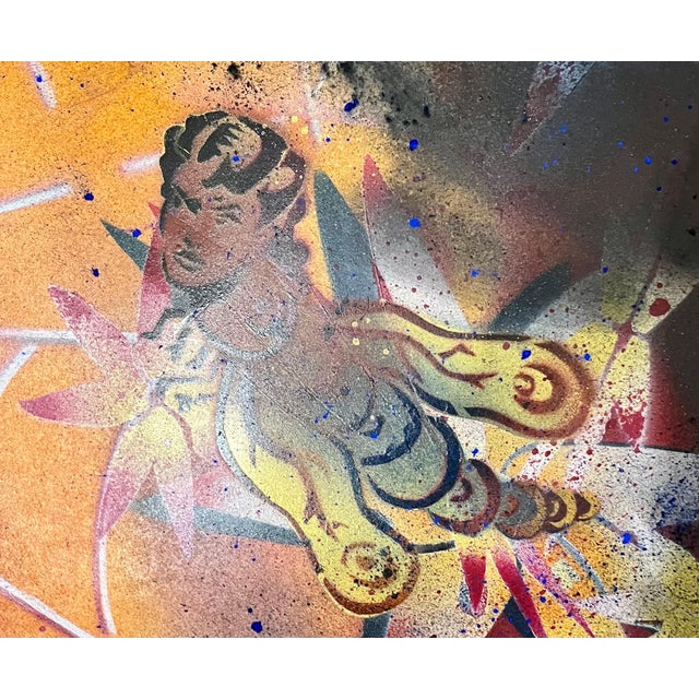 Pop Art Mason Rader, Contemporary Surrealist Spray Paint Painting Mixed Media, The Trap, Mason Rader, 1995 For Sale - Image 3 of 6