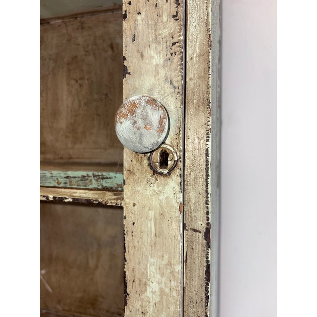 Antique Primitive Farmhouse Mint Green Cupboard For Sale In Chicago - Image 6 of 12