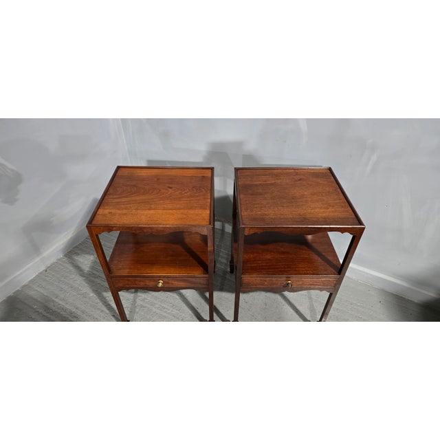 Wood Regency Mahogany Bedside Lamp Tables, 1920s, Set of 2 For Sale - Image 7 of 10
