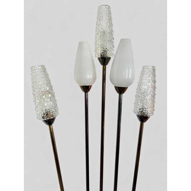 5-Light Reading Floor Lamp, 1960s For Sale - Image 9 of 11