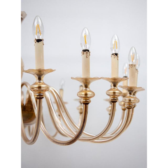 Large 24-Arm Amber Murano Glass Chandelier, 1950 For Sale - Image 14 of 17