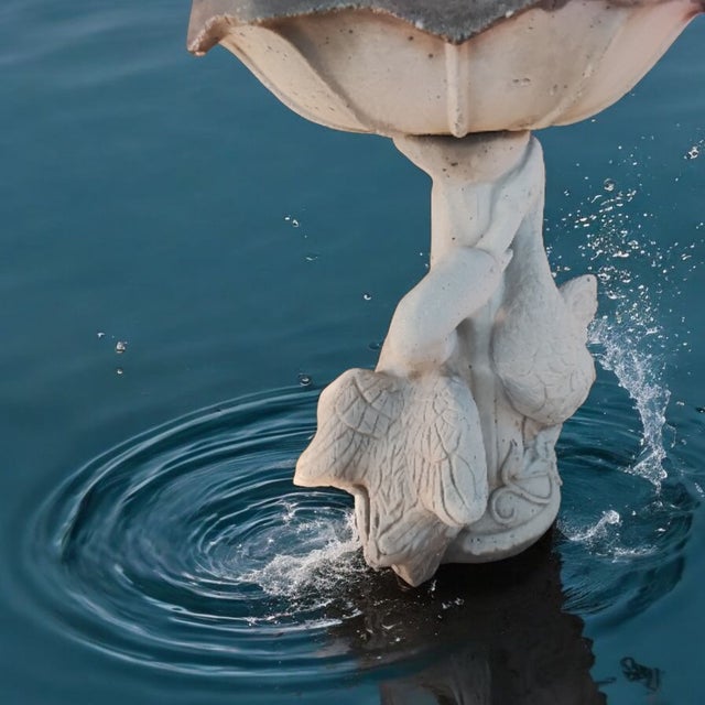 Vintage Regency Cast Concrete Swan Based Bird Bath For Sale - Image 15 of 18