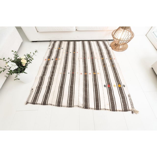 Turkish Vintage Handwoven Kilim Rug For Sale - Image 3 of 10