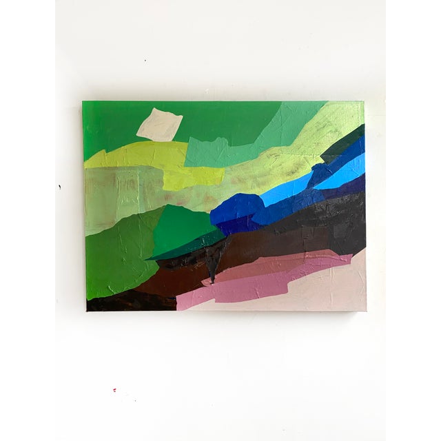 Contemporary "Moonlight Path" Original Mixed Media Painting by Jessalin Beutler For Sale - Image 3 of 6