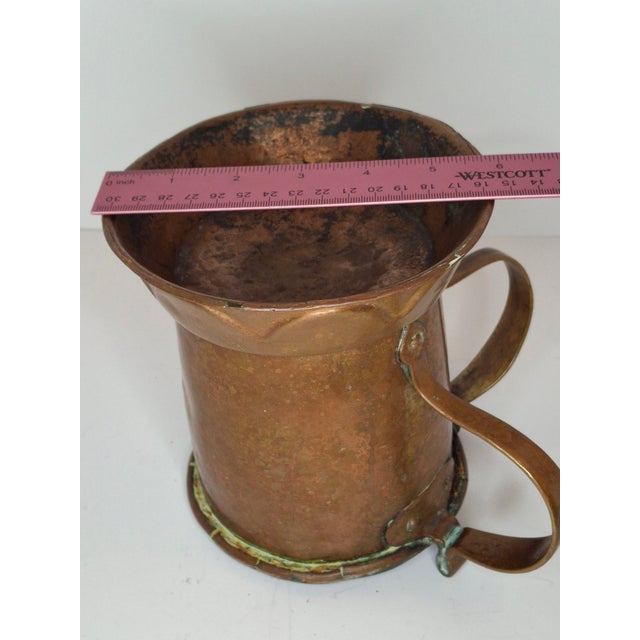 Religious Very Rare Antique Early 1800s Russian Copper Netilat Yadayim Washing Cup With Unique Base - Jewish Ritual Vessel For Sale - Image 3 of 18