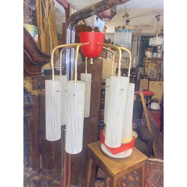 Mid-Century Modern Hanging Lamp in Brass and Glass, 1950s For Sale - Image 18 of 18