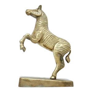 Vintage Brass Zebra Figurine