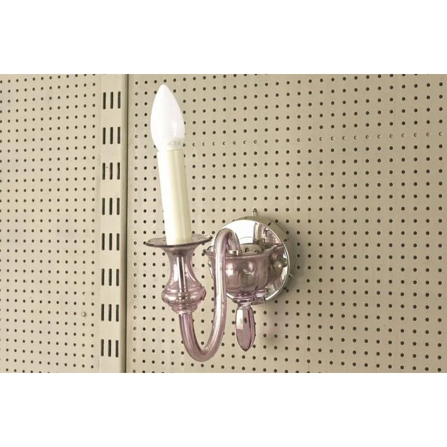 These wall brackets with elaborately cut glass decoration were manufactured in a high-quality antique style. Mounted flush...