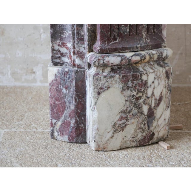 Large Louis XVI French Fireplace in Exceptional Fleur De Pêche Marble For Sale - Image 5 of 16